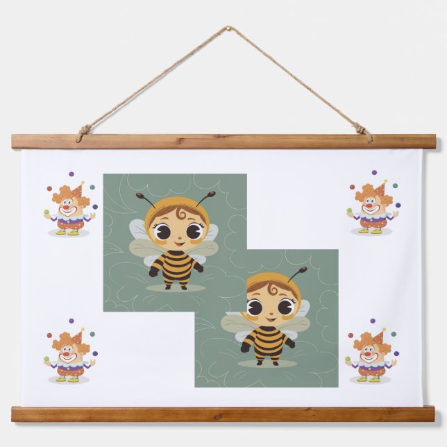 klovnen og bien hanging tapestry (Front)