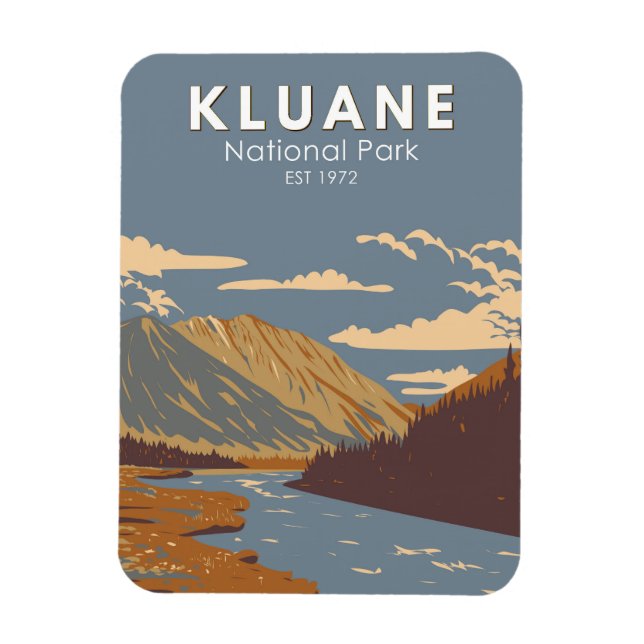 Kluane National Park Still Brook Canada Travel Art Magnet (Vertical)