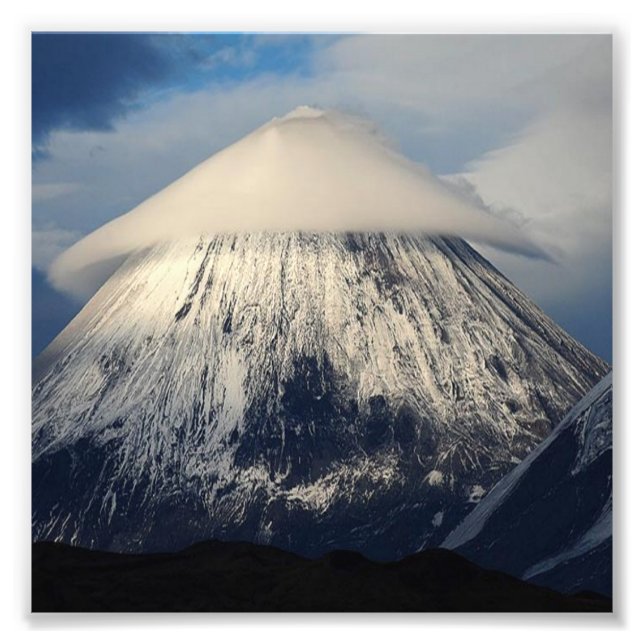 Klyuchevskaya Sopka Mountain Photo Print (Front)
