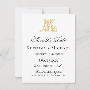 KM Monogram or MK Monogram Save The Date