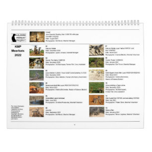 KMP Meerkats 2022 Calendar