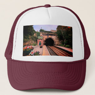 Knaresborough train tunnel  trucker hat