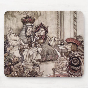 Knave before the King and Queen of Hearts Mouse Mat