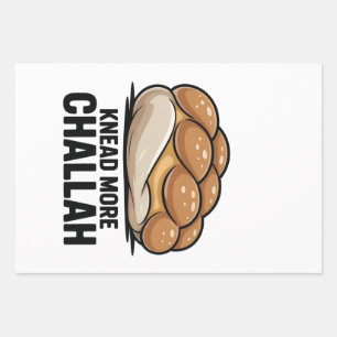 Knead More Challah Jewish Jew Baking Wrapping Paper Sheet