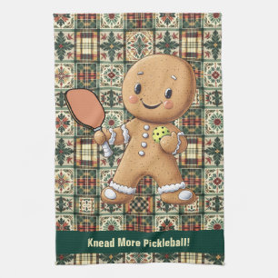 Knead More Pickleball! custom text Tea Towel