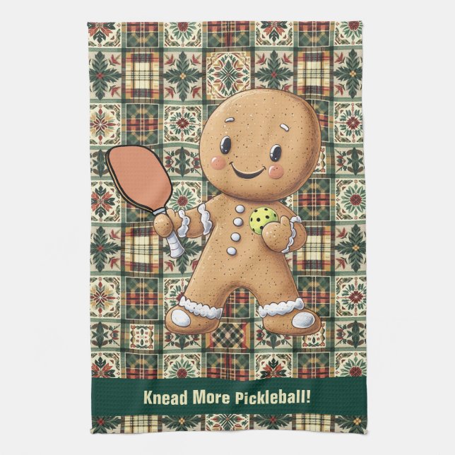 Knead More Pickleball! custom text Tea Towel (Vertical)