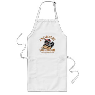 Knead More Sourdough Shirt, Funny Racoon Baker  Long Apron