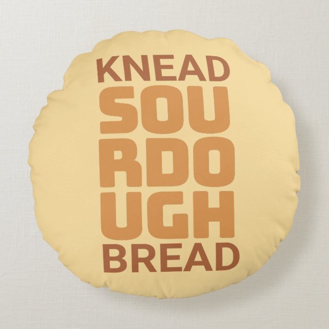 Knead Sourdough Bread Baker Bread maker Round Cushion (Front)