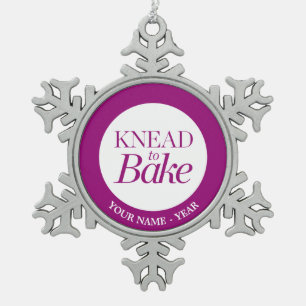 Knead To Bake Snowflake Pewter Christmas Ornament