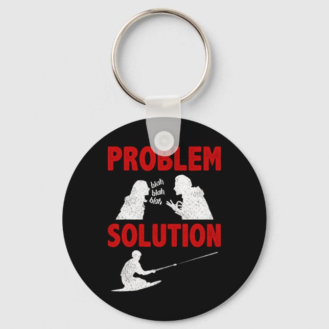 Knee Boarding Aquatic Sport Problem Solution Hobby Key Ring (Front)
