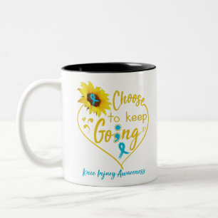Knee Injury Awareness Month Ribbon Gifts Two-Tone Coffee Mug