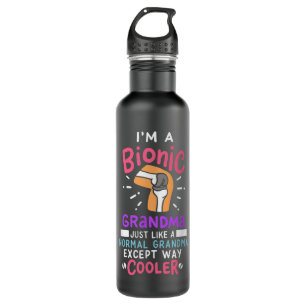 Knee Replacement Bionic Grandma After Surgery Gift 710 Ml Water Bottle