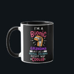 Knee Replacement Bionic Grandma After Surgery Mug<br><div class="desc">Knee Replacement Bionic Grandma After Surgery Gift Gift. Perfect gift for your dad,  mum,  papa,  men,  women,  friend and family members on Thanksgiving Day,  Christmas Day,  Mothers Day,  Fathers Day,  4th of July,  1776 Independant day,  Veterans Day,  Halloween Day,  Patrick's Day</div>