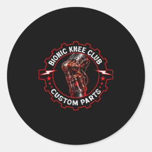Knee replacement club_funny post knee surgery classic round sticker