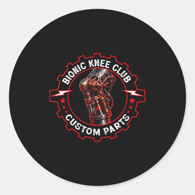 Knee replacement club_funny post knee surgery classic round sticker (Front)