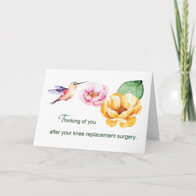 Knee Replacement Thinking of You Flowers  Card (Front)