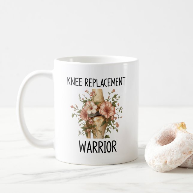 Knee replacement warrior coffee mug (With Donut)