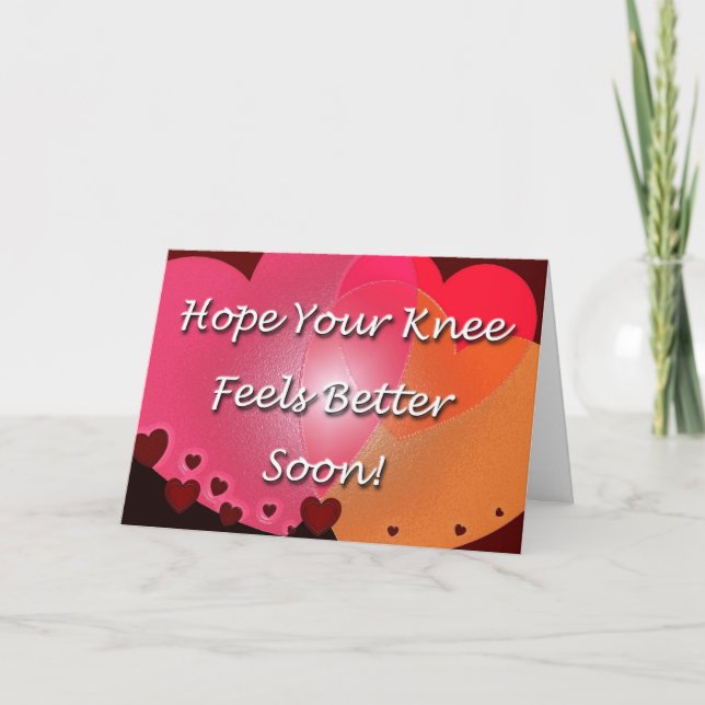 Knee Surgery Get Well Soon Hearts Card (Front)