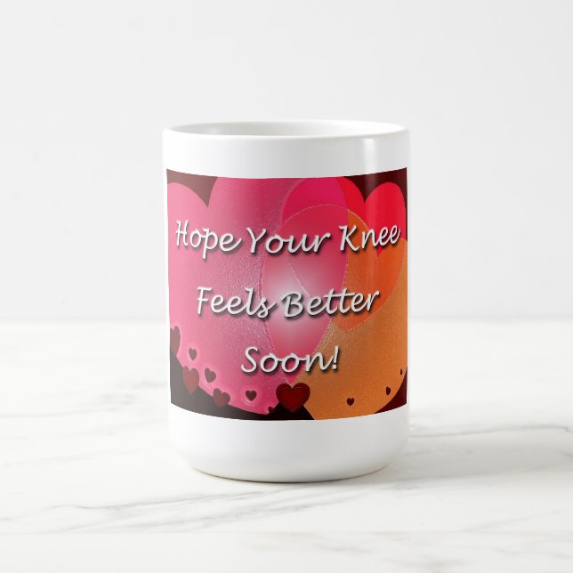 Knee Surgery Get Well Soon Hearts Coffee Mug (Center)
