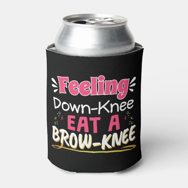 Knee Surgery Positivity Pun - Cute Brownie Can Cooler (Can Front)