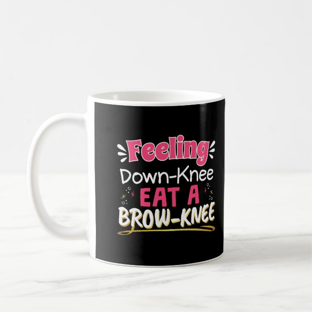 Knee Surgery Positivity Pun - Cute Brownie Coffee Mug (Left)