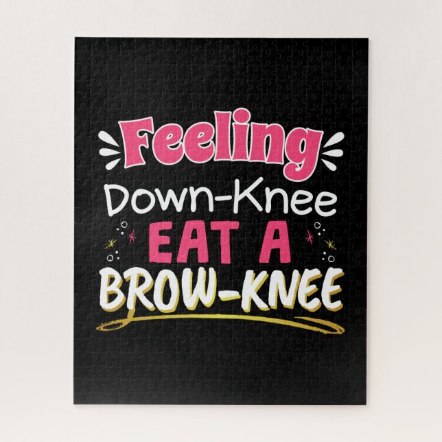 Knee Surgery Positivity Pun - Cute Brownie Jigsaw Puzzle (Vertical)