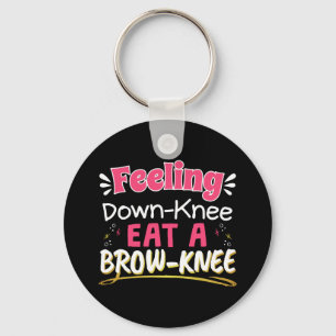 Knee Surgery Positivity Pun - Cute Brownie Key Ring