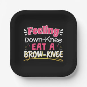 Knee Surgery Positivity Pun - Cute Brownie Paper Plate