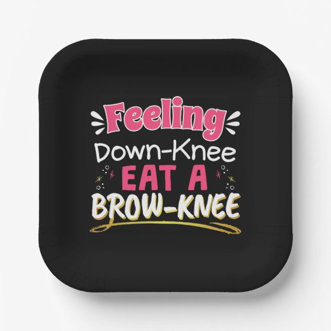 Knee Surgery Positivity Pun - Cute Brownie Paper Plate (Front)