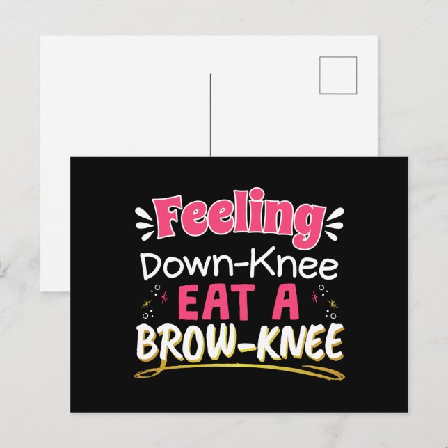 Knee Surgery Positivity Pun - Cute Brownie Postcard (Front/Back)