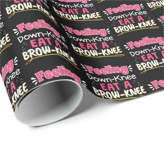 Knee Surgery Positivity Pun - Cute Brownie Wrapping Paper (Roll Corner)