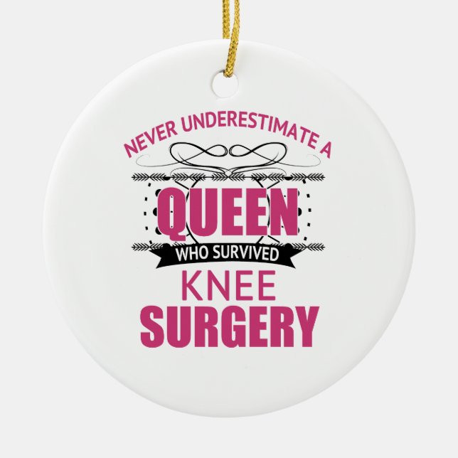 Knee Surgery Recovery For Women Ceramic Tree Decoration (Front)