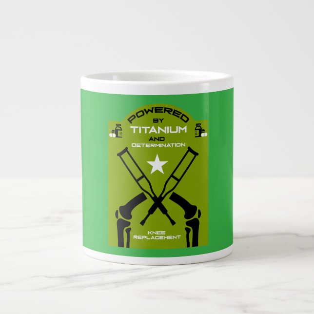Knee Surgery Recovery Get Well Large Coffee Mug (Front)