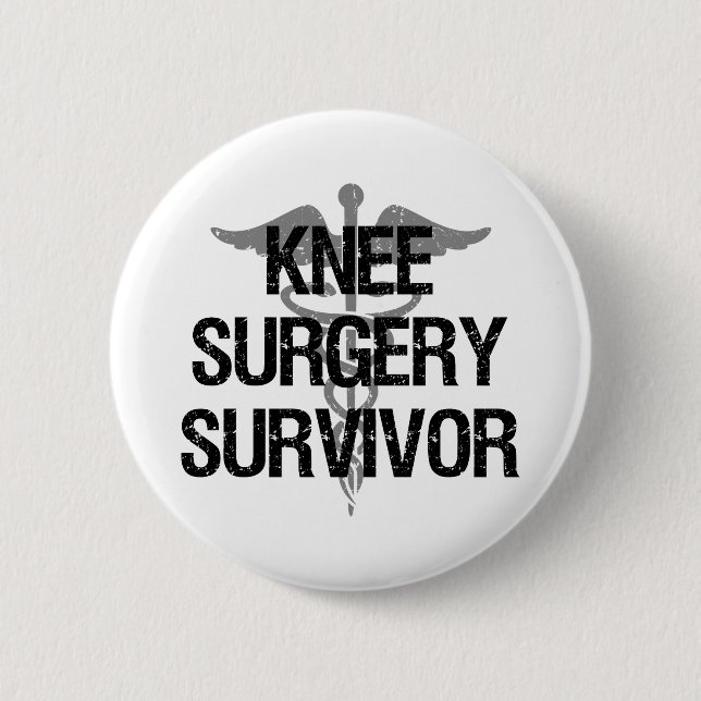 Knee Surgery Survivor 6 Cm Round Badge (Front)