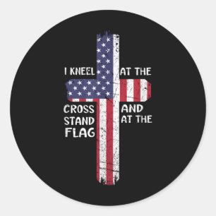 Kneel Cross At The Cross Memorial Day Never Forget Classic Round Sticker