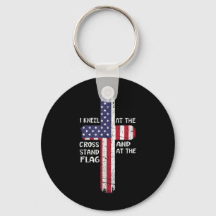 Kneel Cross At The Cross Memorial Day Never Forget Key Ring