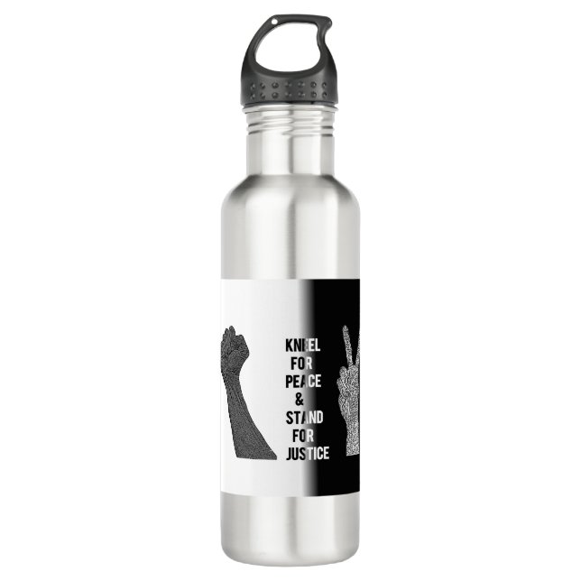 Kneel for Peace and Stand for Justice 710 Ml Water Bottle (Front)