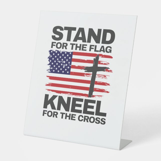 Kneel for the Cross Pedestal Sign (Front)