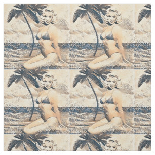 Kneeling Blonde Bikini Model Thunder_Cove Fabric
