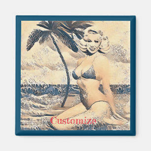 Kneeling Blonde Bikini Model Thunder_Cove Magnet