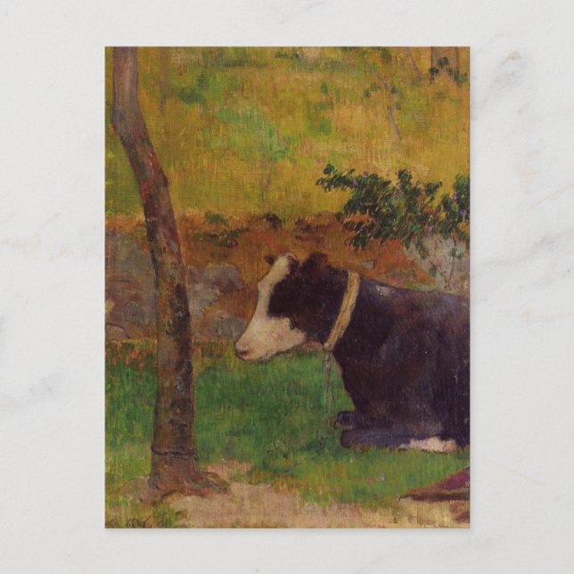 Kneeling cow by Paul Gauguin Postcard (Front)
