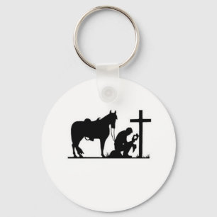 Kneeling Cowboy Key Ring