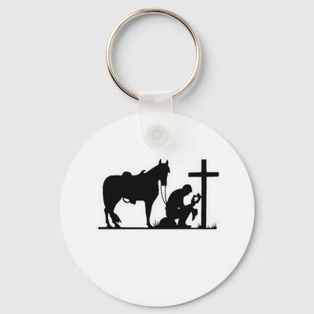 Kneeling Cowboy Key Ring (Front)