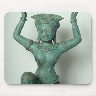 Kneeling feminine figure used to support a mouse mat