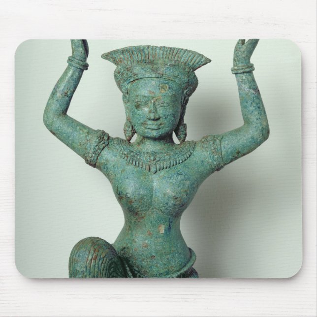 Kneeling feminine figure  used to support a mouse mat (Front)