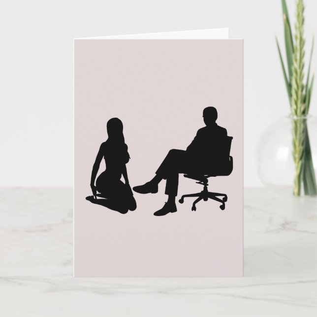 KNEELING LADY (SUB/DOM) I LOVE YOU KINKY CARDS (Front)