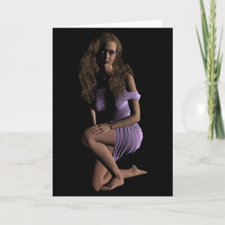 Kneeling Low Key Female Wearing a Dress Card