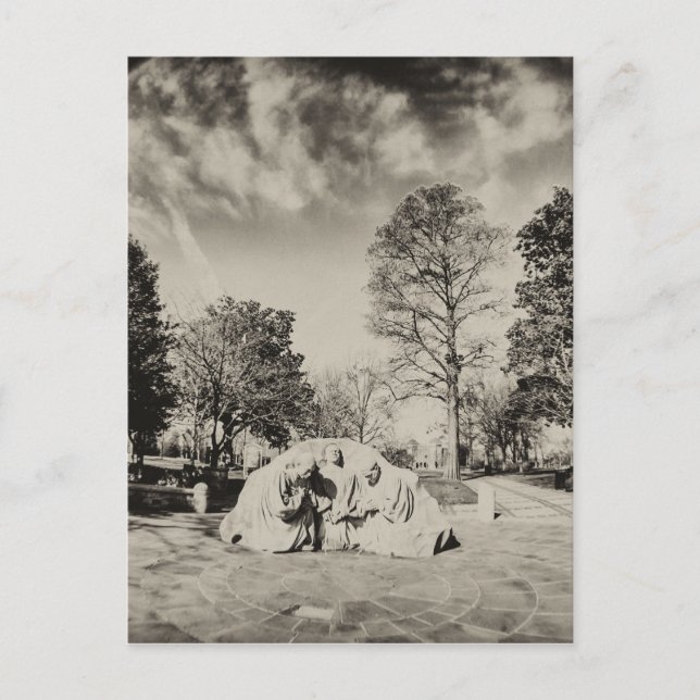 Kneeling Ministers in Kelly Ingram Park - B&W Postcard (Front)