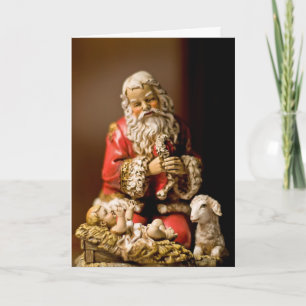 Kneeling Santa Holiday Card