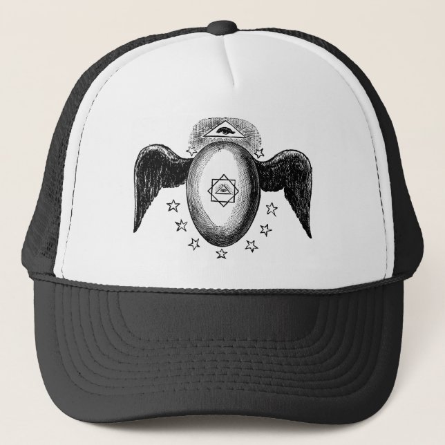Kneph All Seeing Eye Masonic Symbol Trucker Hat (Front)